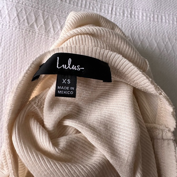 Lulus Daily Outing Cream Ribbed Short Sleeve Tee - Picture 4 of 7